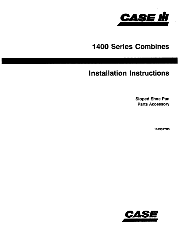 International 1400 Series Sloped Shoe Pan - Installation Instructions