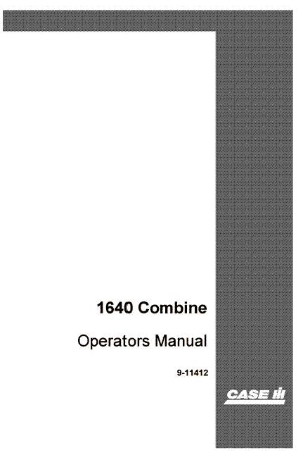Case IH 1640 Combine Manual
