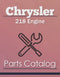 Chrysler 218 Engine - Parts Catalog Cover