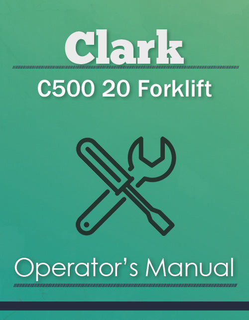 Clark C500 20 Forklift Manual Cover