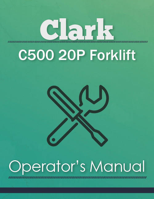 Clark C500 20P Forklift Manual Cover