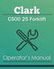 Clark C500 25 Forklift Manual Cover