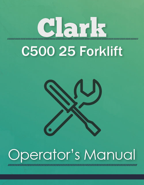 Clark C500 25 Forklift Manual Cover