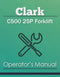 Clark C500 25P Forklift Manual Cover