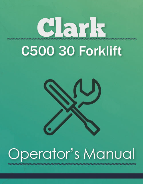Clark C500 30 Forklift Manual Cover