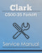 Clark C500-35 Forklift - Service Manual Cover