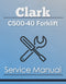 Clark C500-40 Forklift - Service Manual Cover