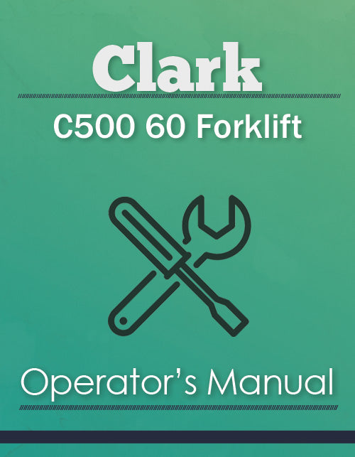 Clark C500 60 Forklift Manual Cover