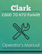 Clark C500 70 H70 Forklift Manual Cover