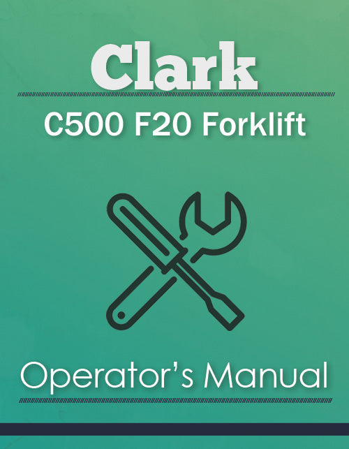 Clark C500 F20 Forklift Manual Cover
