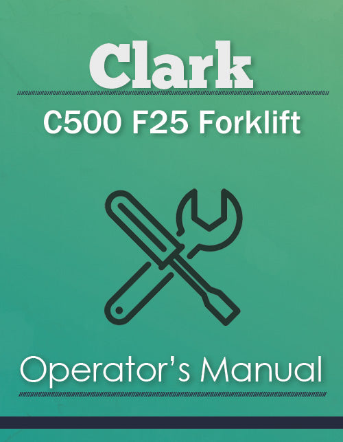 Clark C500 F25 Forklift Manual Cover