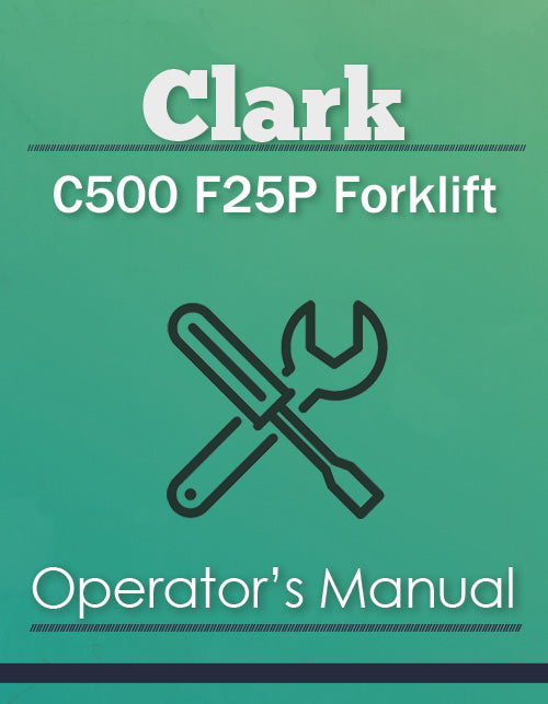 Clark C500 F25P Forklift Manual Cover