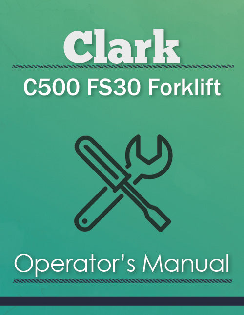 Clark C500 FS30 Forklift Manual Cover