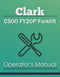 Clark C500 FY20P Forklift Manual Cover