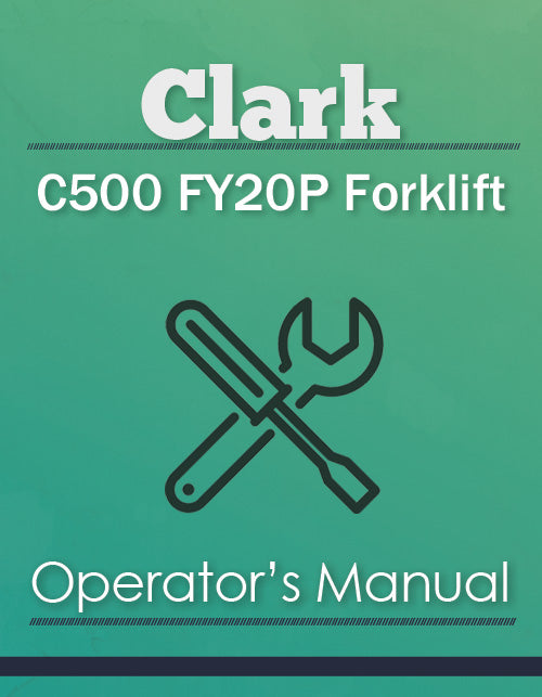 Clark C500 FY20P Forklift Manual Cover