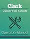 Clark C500 FY30 Forklift Manual Cover