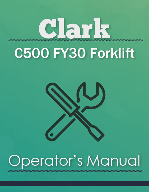 Clark C500 FY30 Forklift Manual Cover