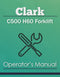 Clark C500 H60 Forklift Manual Cover
