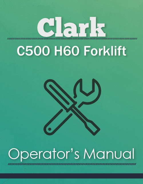 Clark C500 H60 Forklift Manual Cover