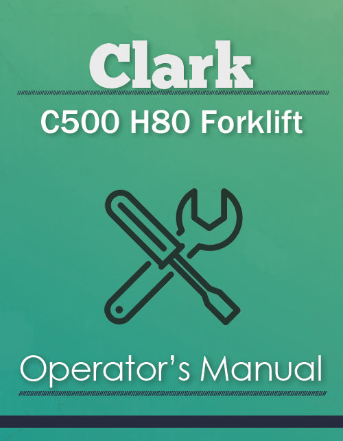 Clark C500 H80 Forklift Manual Cover