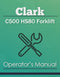 Clark C500 HS80 Forklift Manual Cover