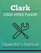 Clark C500 HY60 Forklift Manual Cover