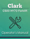Clark C500 HY70 Forklift Manual Cover