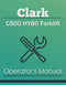 Clark C500 HY80 Forklift Manual Cover
