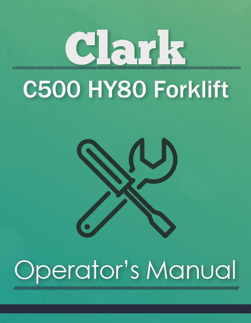 Clark C500 HY80 Forklift Manual Cover