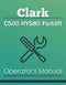 Clark C500 HYS80 Forklift Manual Cover