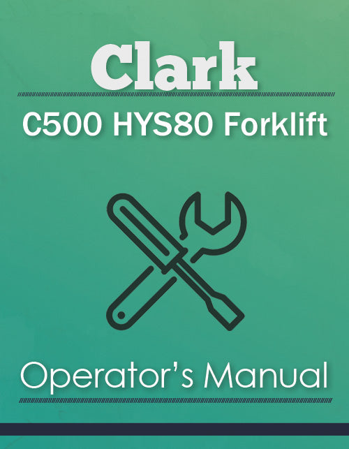 Clark C500 HYS80 Forklift Manual Cover