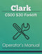 Clark C500 S30 Forklift Manual Cover