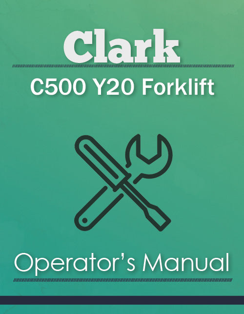 Clark C500 Y20 Forklift Manual Cover