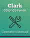 Clark C500 Y25 Forklift Manual Cover