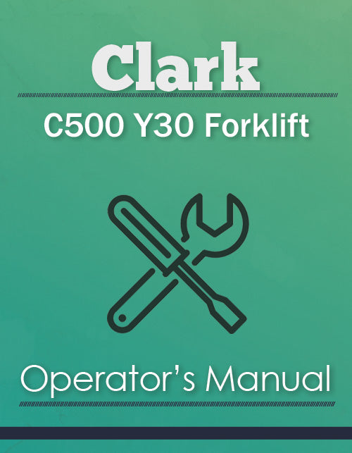 Clark C500 Y30 Forklift Manual Cover