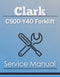 Clark C500-Y40 Forklift - Service Manual Cover