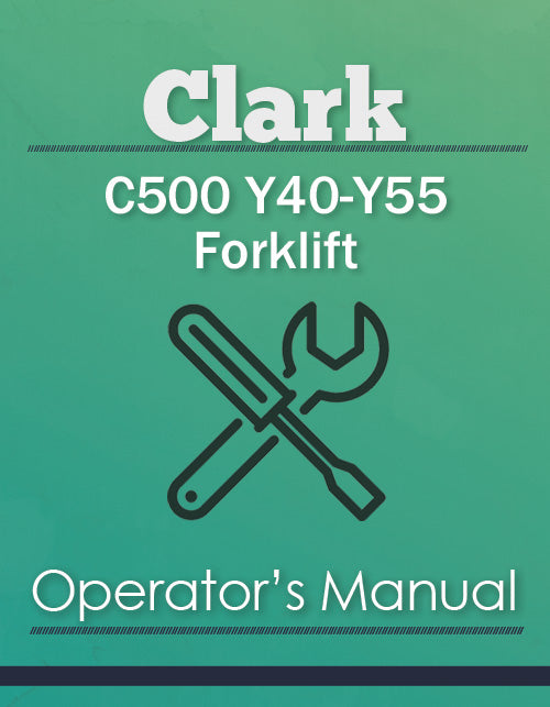 Clark C500 Y40-Y55 Forklift Manual Cover