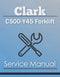 Clark C500-Y45 Forklift - Service Manual Cover