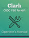 Clark C500 Y60 Forklift Manual Cover