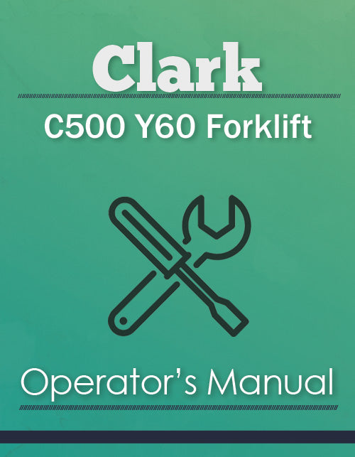 Clark C500 Y60 Forklift Manual Cover