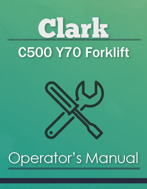 Clark C500 Y70 Forklift Manual Cover