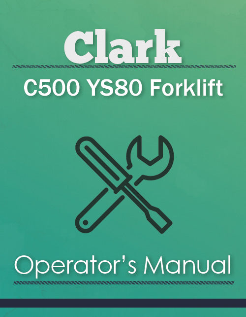 Clark C500 YS80 Forklift Manual Cover