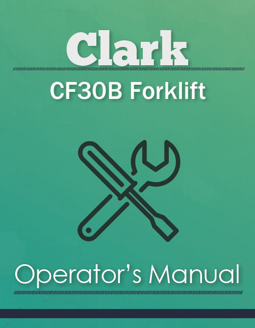 Clark CF30B Forklift Manual Cover