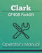 Clark CF40B Forklift Manual Cover