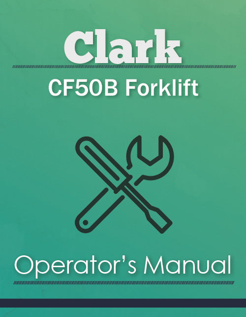 Clark CF50B Forklift Manual Cover