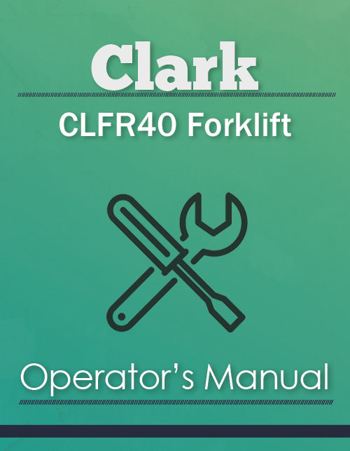 Clark CLFR40 Forklift Manual Cover