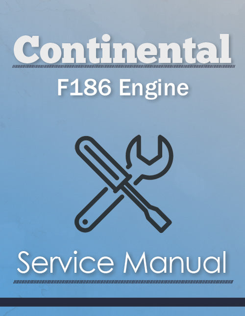 Continental F186 Engine - Service Manual Cover