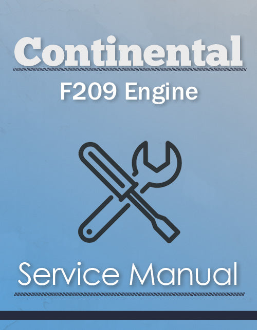 Continental F209 Engine - Service Manual Cover