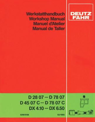 Deutz Allis 7120 and DX6.50 Tractor - Service Manual