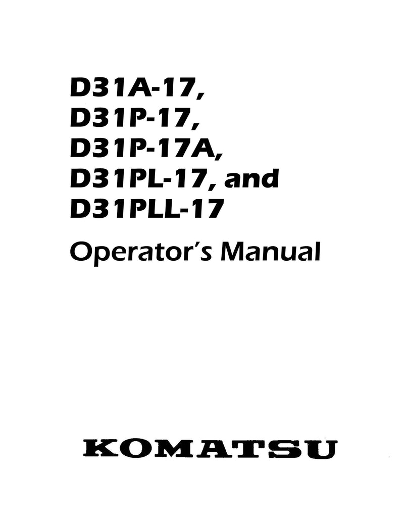 Komatsu D31A Crawler Manual